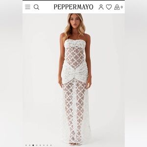 Peppermayo White Lace Maxi Dress